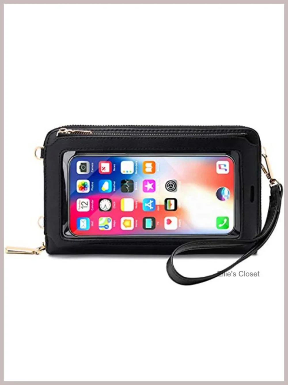 Touch Screen RFID Blocking Wristlet Crossbody Cell Phone Wallet
